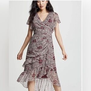 NWOT Shoshanna Women's Elnora Short Sleeve Midi Dress